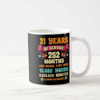 21 Years Of Service 21st Year Work Anniversary For Coffee Mug