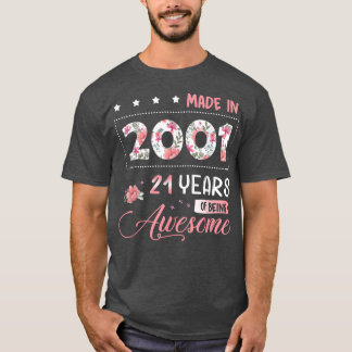 21 Years Old 21st Birthday Born in 2001 Women Girl T-Shirt