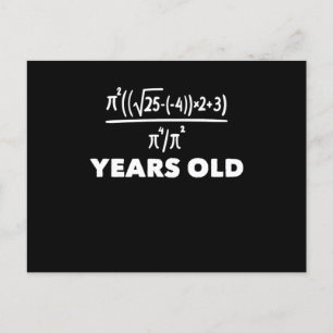 21 Years Old Algebra Equation Funny 21St Birthday  Postcard