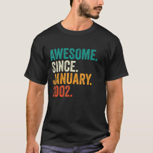 21 Years Old Awesome Since January 2002 21st Birt T-Shirt