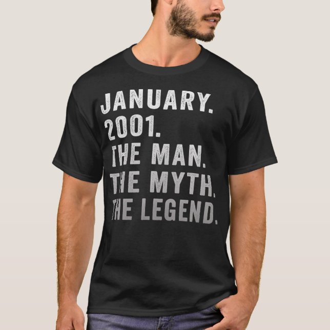 21 Years Old Birthday Gifts The Man Myth Legend Ja T-Shirt (Front)