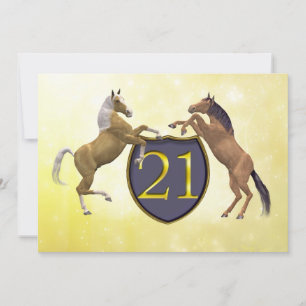 21 years old birthday party rearing horses invitation