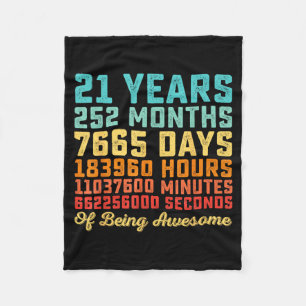 21 Years Old Birthday Quote Funny 21st B-Day Math Fleece Blanket