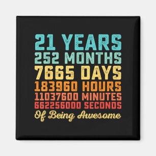 21 Years Old Birthday Quote Funny 21st B-Day Math Magnet
