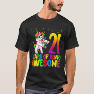 21 Years Old Birthday Unicorn Flossing 21St Birthd T-Shirt
