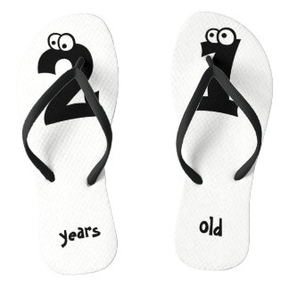 21 years old Fun Black and White Numbers Birthday Thongs