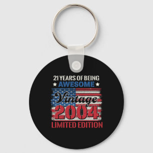 21 Years Old Gifts 21st Birthday American Flag Vin Key Ring