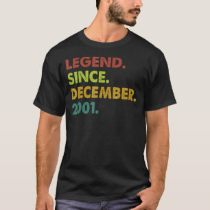 21 Years Old Legend Since December 2001 21st Birth T-Shirt