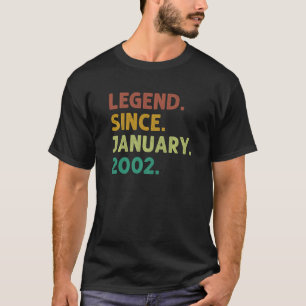 21 Years Old Legend Since January 2002 21st Birthd T-Shirt