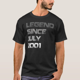 21 Years Old Legend Since July 2001 21th Birthday T-Shirt