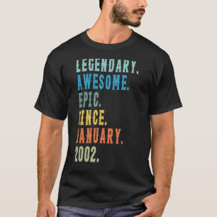 21 Years Old Vintage January 2002 21st Birthday T-Shirt