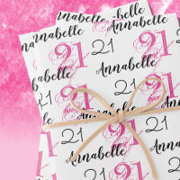 21 years pink 21st birthday Add Names