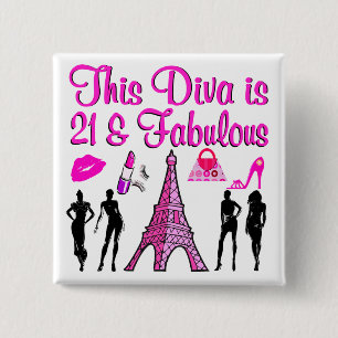 21 YR OLD PARIS LOVER 15 CM SQUARE BADGE