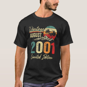 21 Yr Old Vintage August 2001 21st Birthday T-Shirt