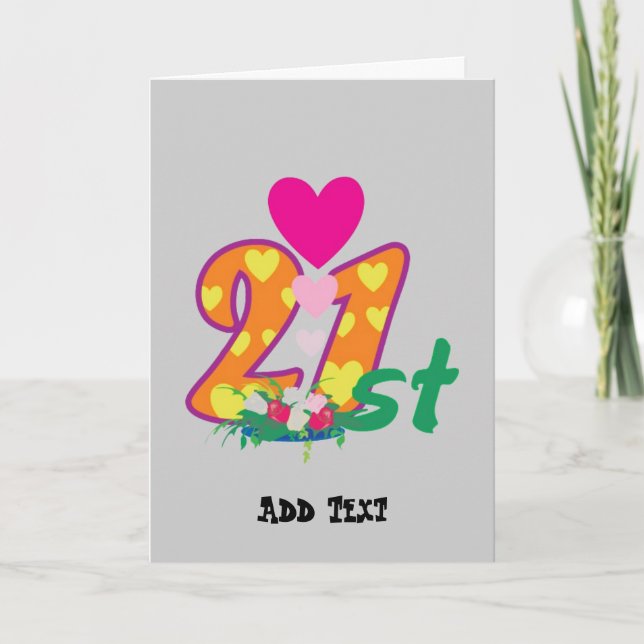 21st, 21 today personalised birthday card (Front)