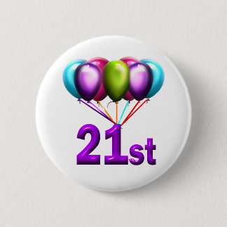 21st 6 cm round badge