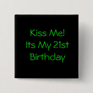 21st Birthday 15 Cm Square Badge
