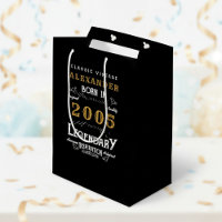 21st Birthday 2005 Add Name Legend Black Gold