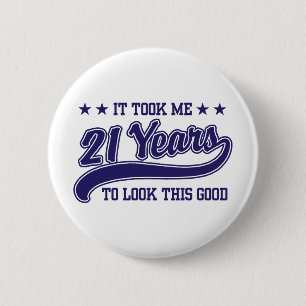 21st Birthday 6 Cm Round Badge