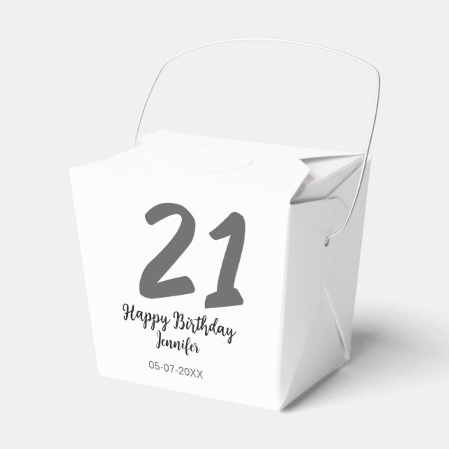 21st birthday add name date year black template go favour box (Front Side)