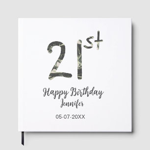21st birthday add name date year black template go guest book