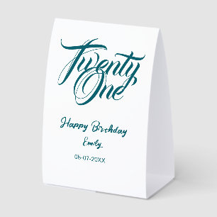 21st birthday add name date year blue template thi