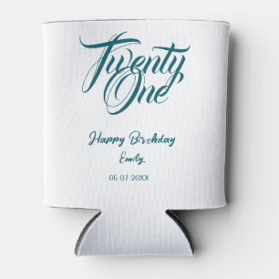 21st birthday add name date year blue template thi can cooler