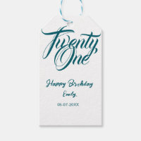 21st birthday add name date year blue template thi
