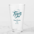 21st birthday add name date year blue template thi