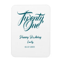 21st birthday add name date year blue template thi