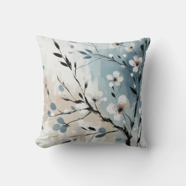 21st Birthday Almond blossom blue-cream  Cushion (Front)