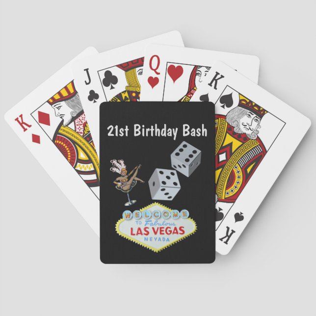 21st Birthday Bash Las Vegas Playing Cards (Back)