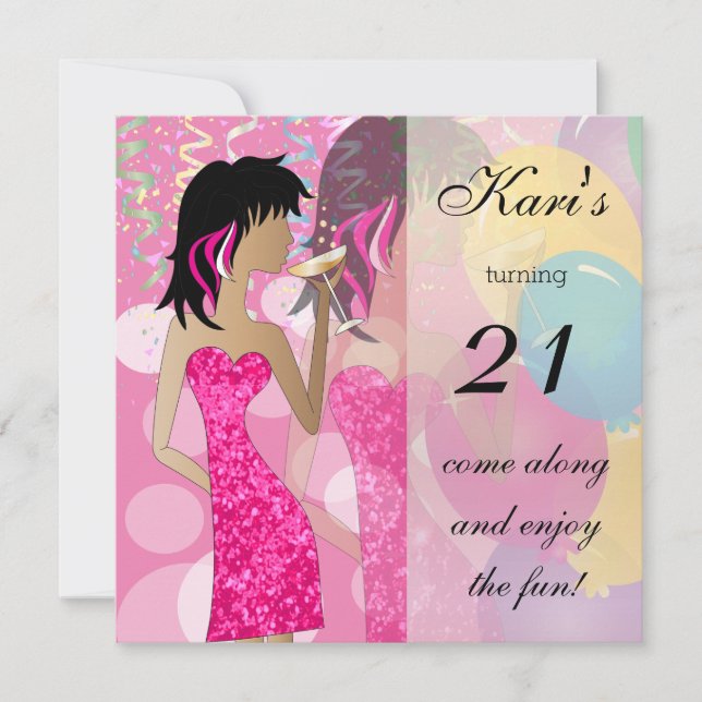 21st Birthday Bash Party Invitation (Front)