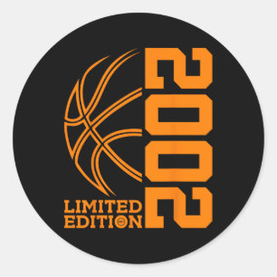 21st BIRTHDAY BASKETBALL LIMITED EDITION 2002 Classic Round Sticker