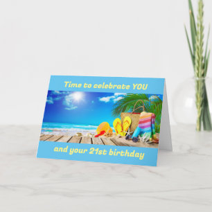 "21st" BIRTHDAY - BEACH STYLE Card