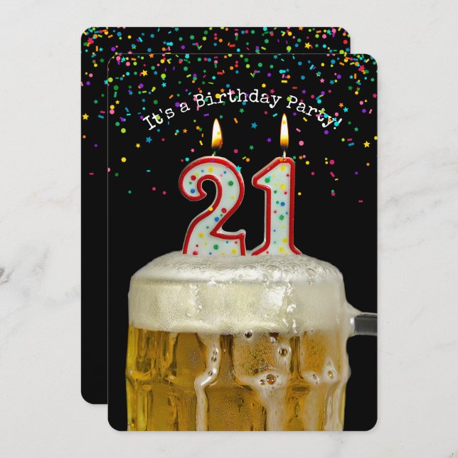 21st Birthday Beer Party Invitation (Front/Back)