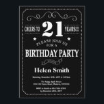 21st Birthday Black and White Chalkboard Invitation<br><div class="desc">21st Birthday Invitation Black and White Typography. Chalkboard. Black and White Background. Adult Birthday. Male Men or Women Birthday. Kids Boy or Girl Lady Teen Teenage Bday Invite. 13th 15th 16th 18th 20th 21st 30th 40th 50th 60th 70th 80th 90th 100th. Any Age. For further customisation, please click the "Customise...</div>