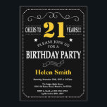 21st Birthday Black and Yellow Chalkboard Invitation<br><div class="desc">21st Birthday Invitation Black and Yellow Typography. Chalkboard. Black and White Background. Adult Birthday. Male Men or Women Birthday. Kids Boy or Girl Lady Teen Teenage Bday Invite. 13th 15th 16th 18th 20th 21st 30th 40th 50th 60th 70th 80th 90th 100th. Any Age. For further customisation, please click the "Customise...</div>