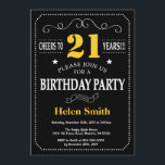 21st Birthday Black and Yellow Chalkboard Invitation<br><div class="desc">21st Birthday Invitation Black and Yellow Typography. Chalkboard. Black and White Background. Adult Birthday. Male Men or Women Birthday. Kids Boy or Girl Lady Teen Teenage Bday Invite. 13th 15th 16th 18th 20th 21st 30th 40th 50th 60th 70th 80th 90th 100th. Any Age. For further customisation, please click the "Customise...</div>