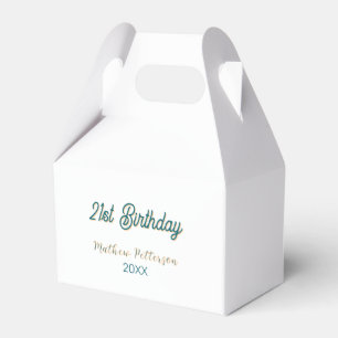 21st birthday blue orange stylish boho retro name favour box