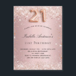 21st birthday blush pink rose magnet invitation<br><div class="desc">A magnet invitation for an elegant 21st birthday party. A blush pink gradient background. Decorated with confetti. Personalise and add a name and party details. The name is written with a hand lettered style script. Number 21 is written with a balloon style font. Both an invitation and a Save the...</div>