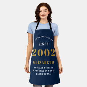 21st Birthday Born 2002 Black Gold Lady's Apron
