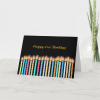 21st Birthday Candles Card Customize