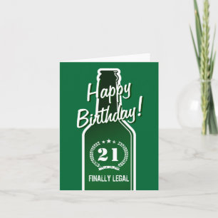 21st Birthday card for son   Beer finally legal
