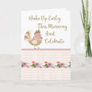 21st Birthday Card with Colourful Chicken