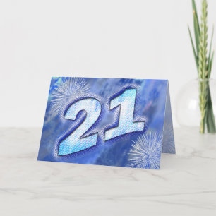 21st Birthday card with fireworks