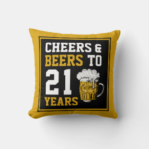 21st Birthday Cheers & Beers to 21 Years Cushion