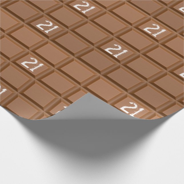 21st Birthday Chocolate Candy Bar  Wrapping Paper (Corner)