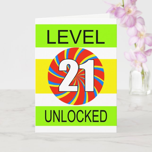 21st Birthday Computer Gamer Card (Orchid)