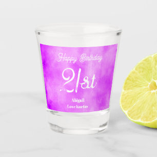 21st Birthday Cosmic Sky Cloud Effect Shot glass
